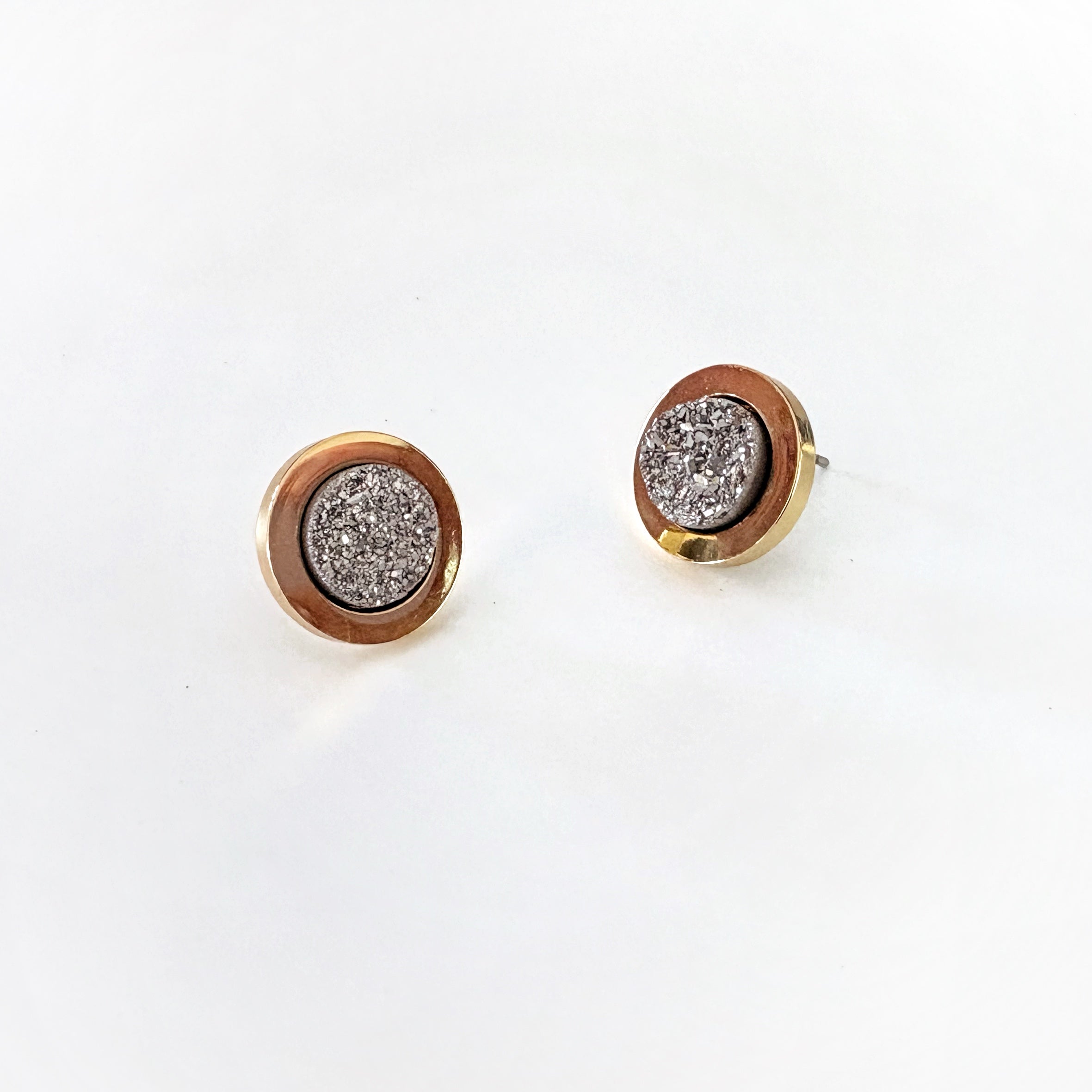Druzy Stone Circle Earrings