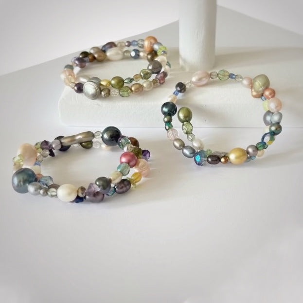 Pōulei ~ Freshwater Wrap Bracelet