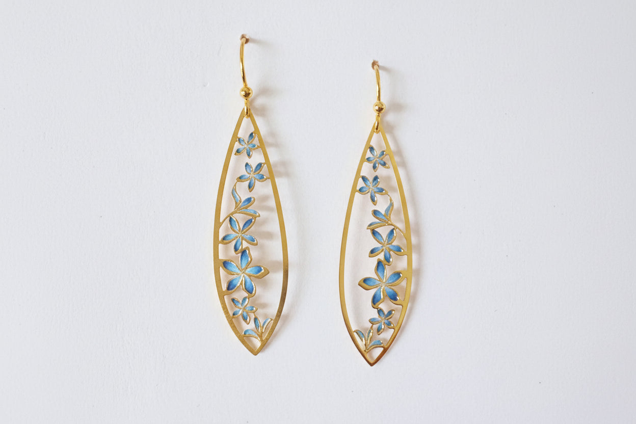 Plumeria Teardrop Earrings