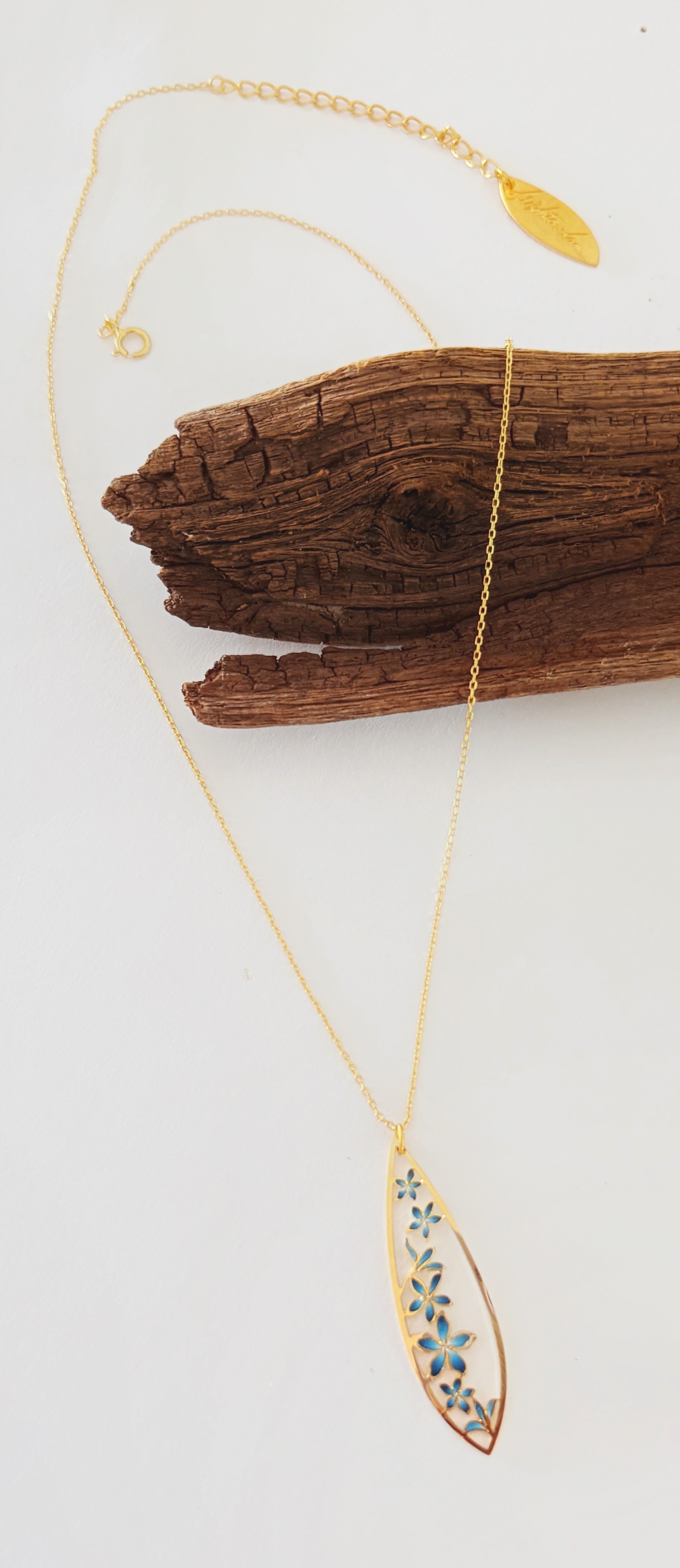 Plumeria Teardrop Necklace