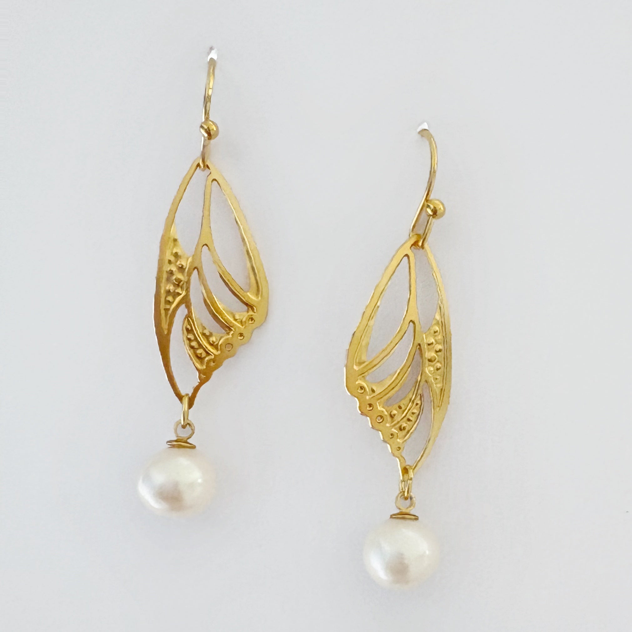 Butterfly Wing - Pearl Earrings
