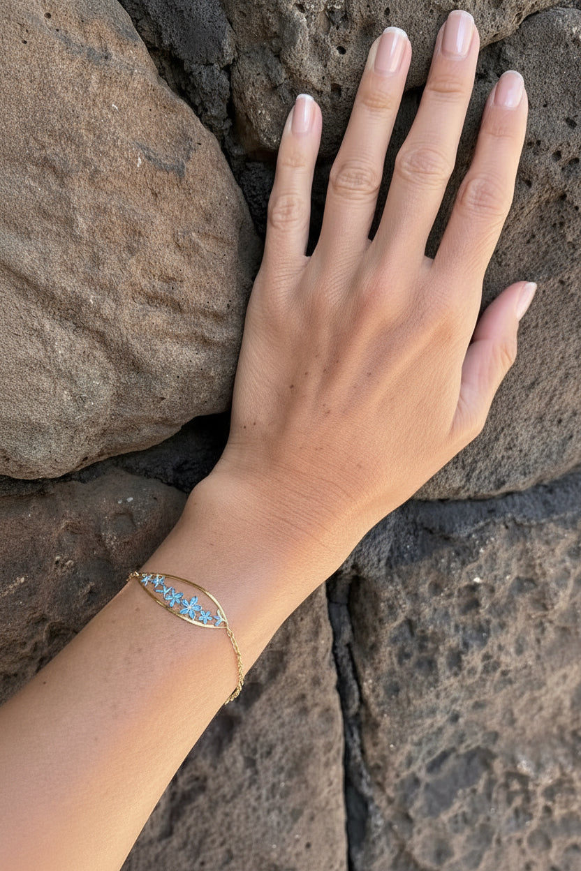 Plumeria Teardrop Bracelet