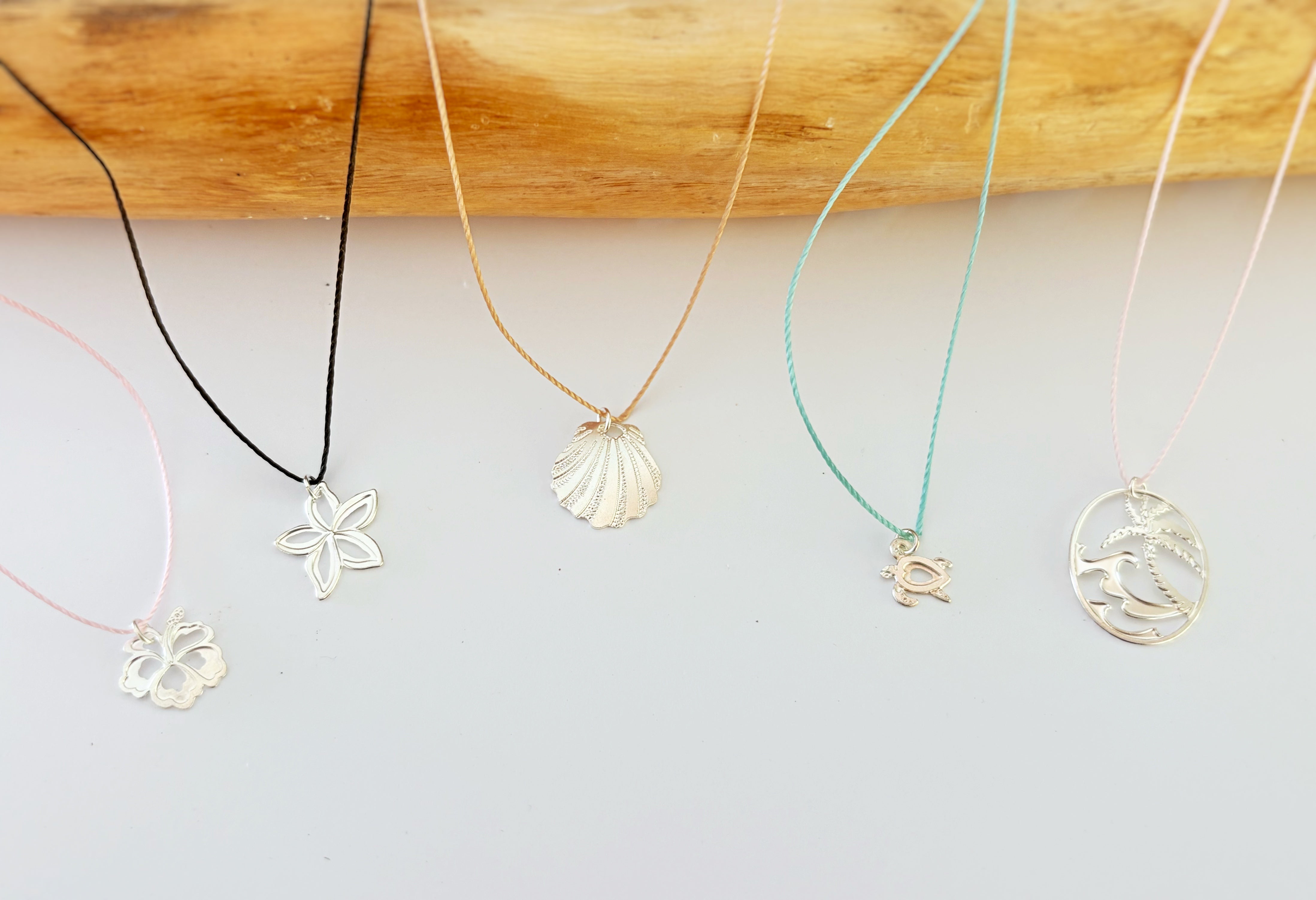 Silver Charm Necklaces - Set of 5