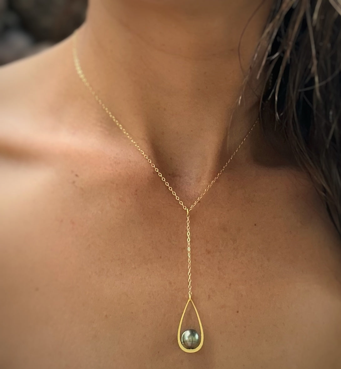 Tahitian Pearl Teardrop Necklace