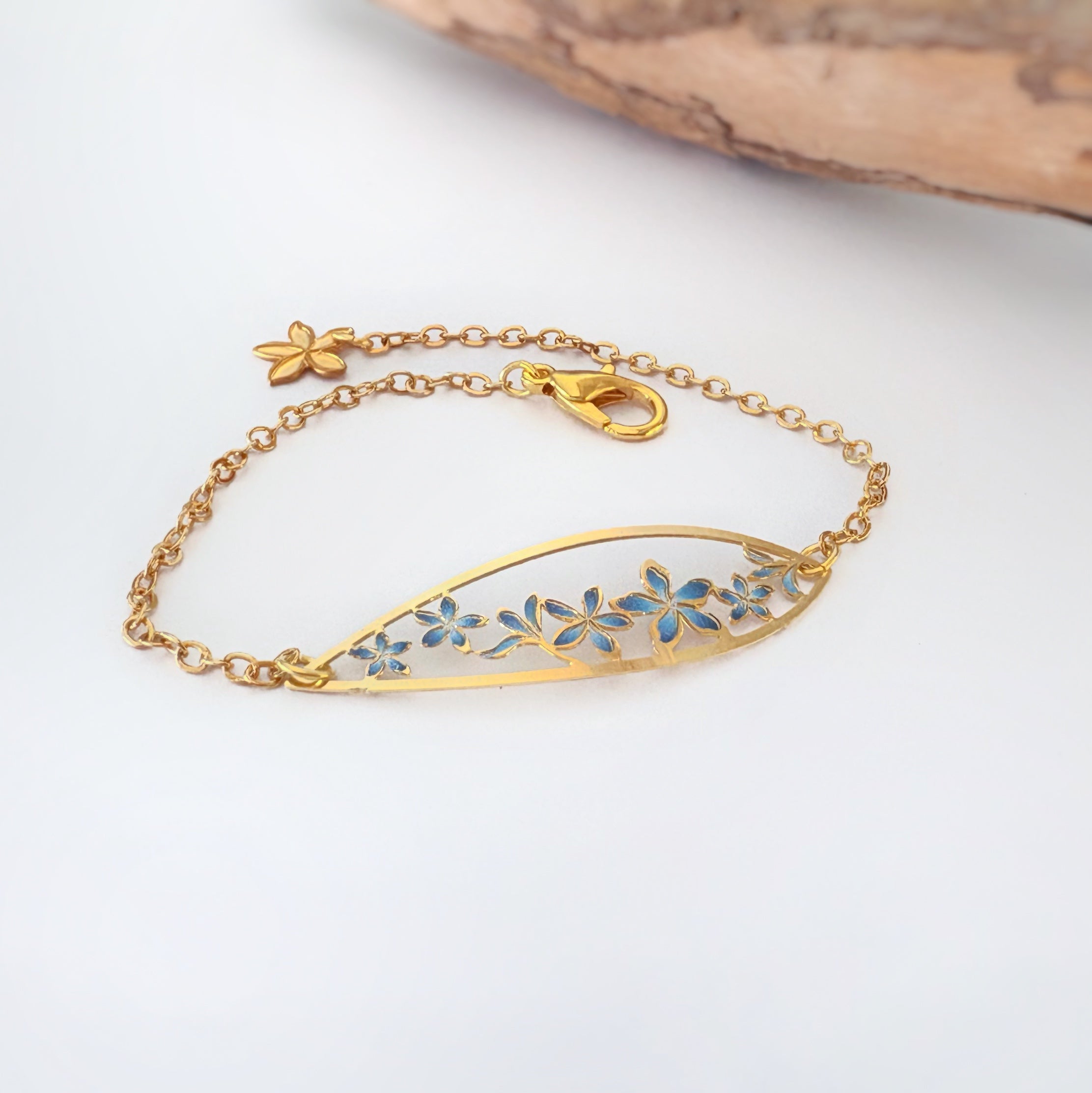 Plumeria Teardrop Bracelet