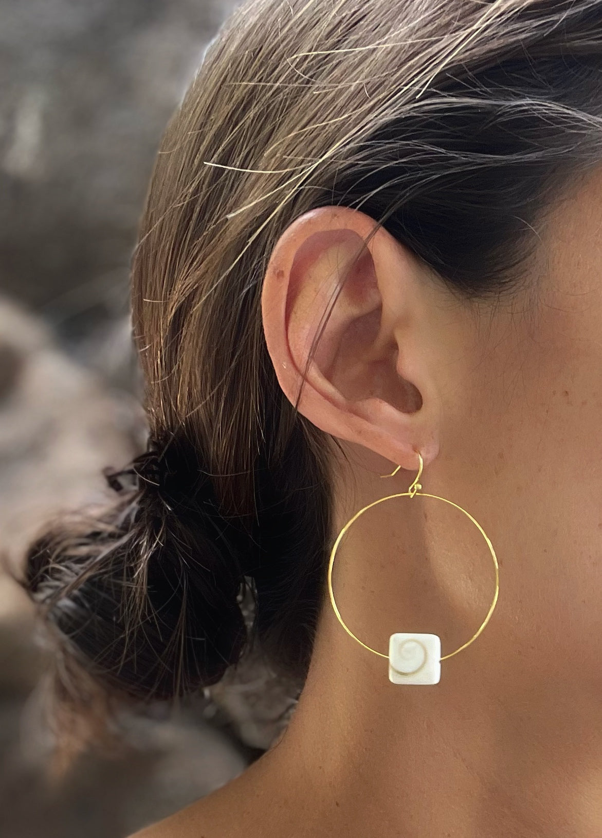 Shiva Hoop Gold Earrings