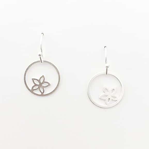 Circle Plumeria Earrings