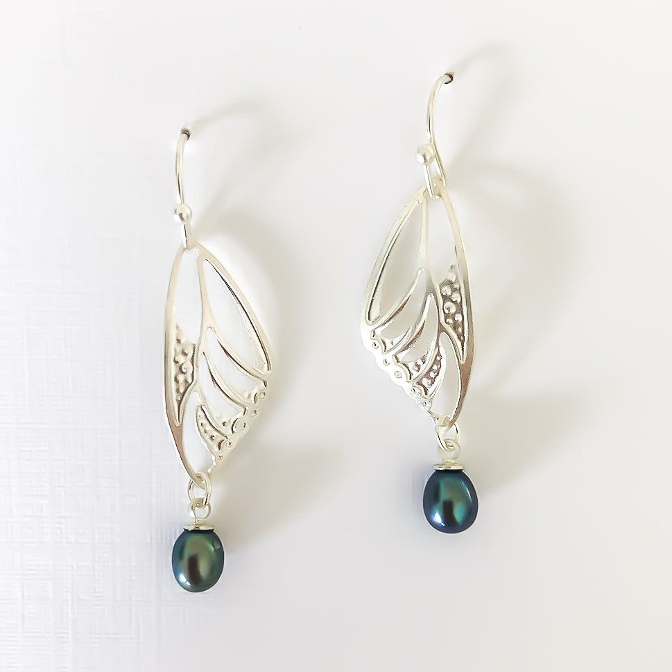 Butterfly Wing - Pearl Earrings