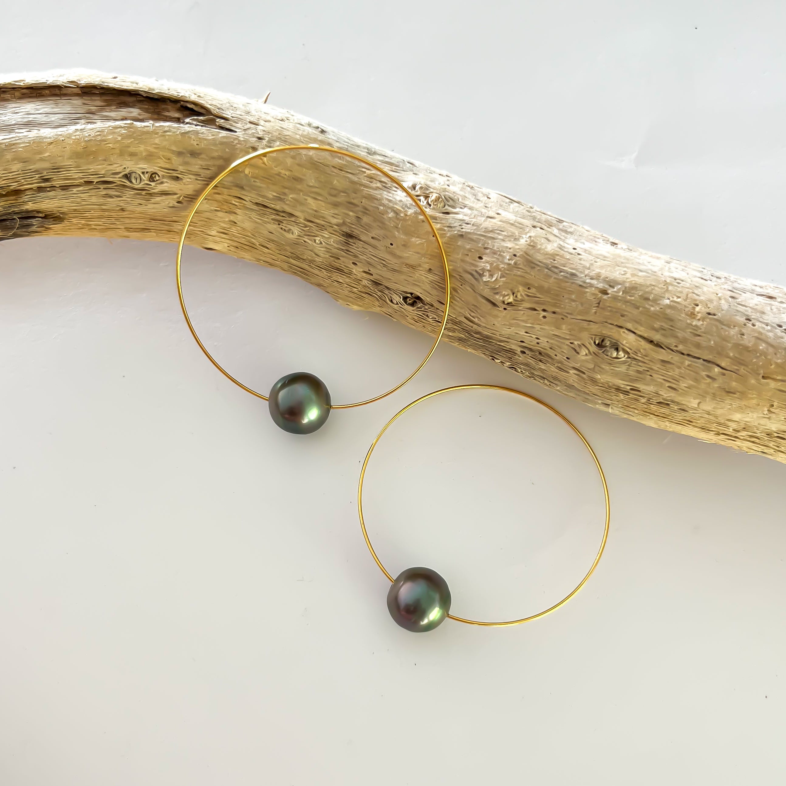 Tahitian Pearl Hoop Earring