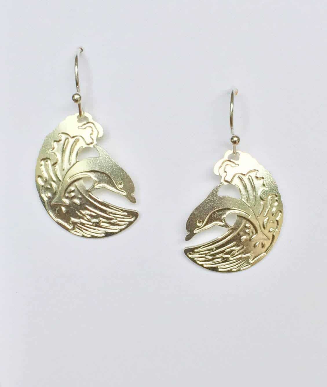 Wave Riding Dolphin Earrings
