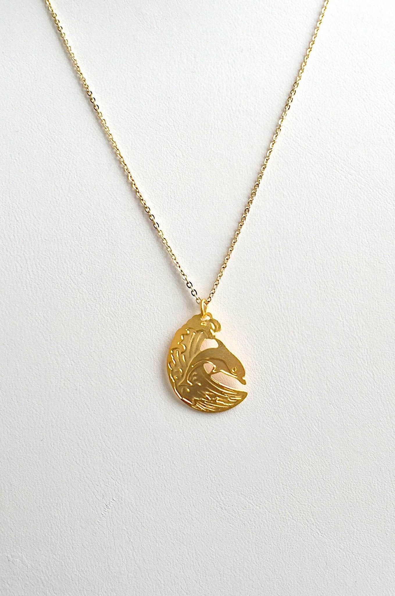 Wave Riding Dolphin Necklace