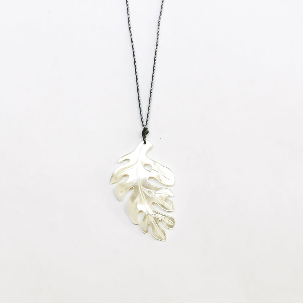 Carved Monstera Necklace