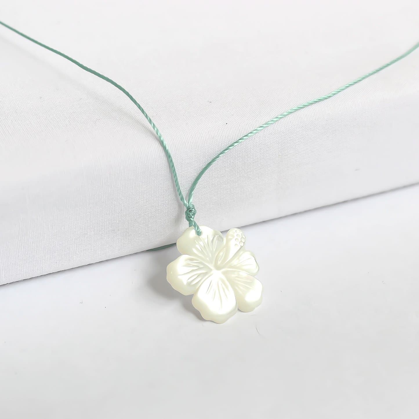 Carved Hibiscus Necklace