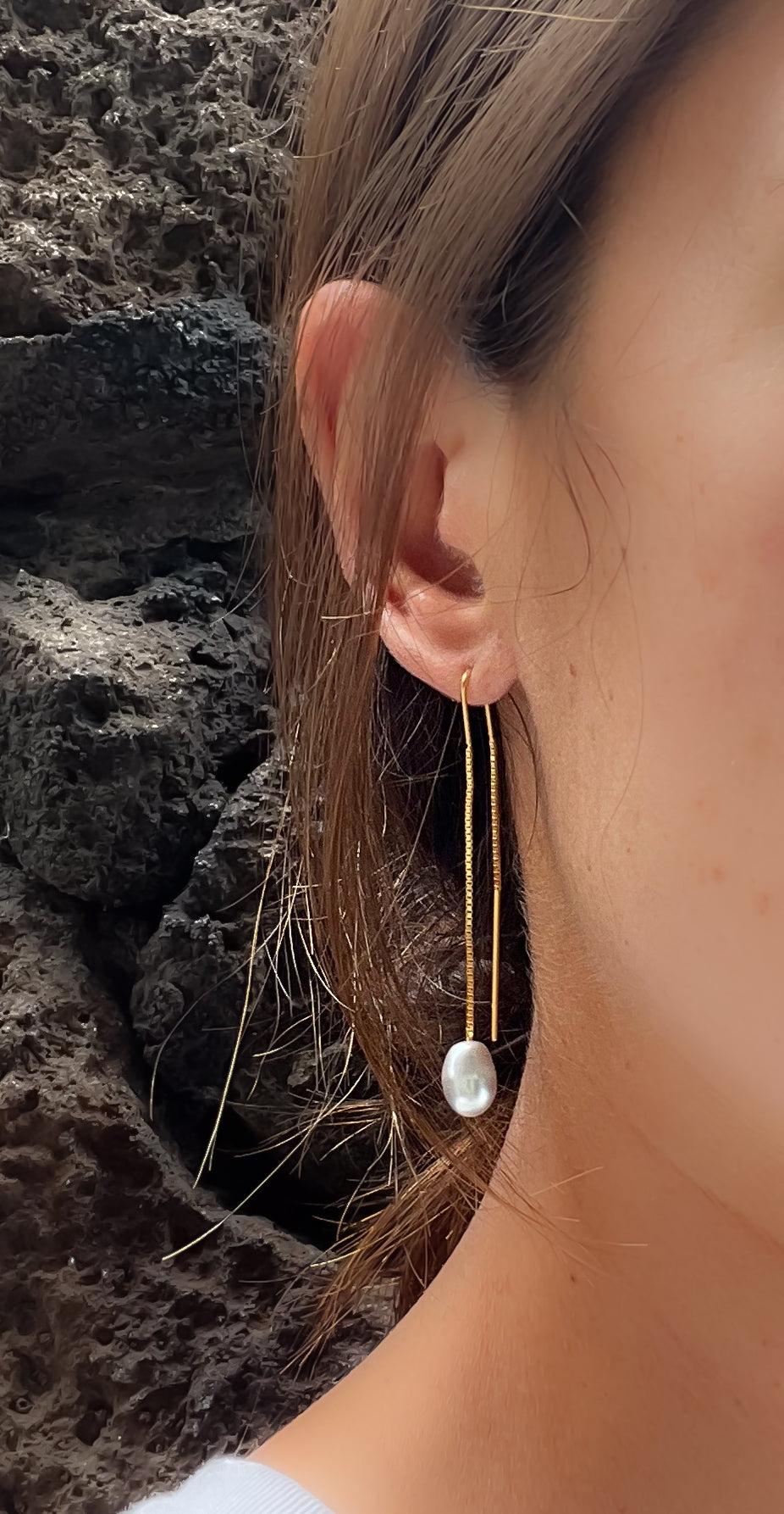 Freshwater Pearl Threader Earrings