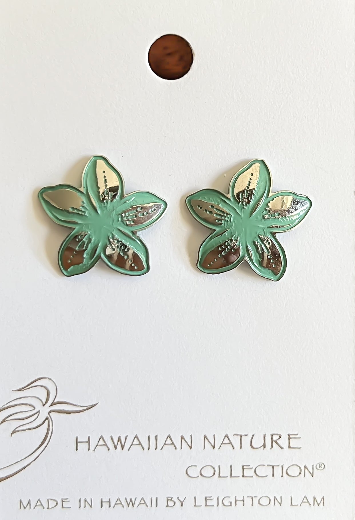 Seafoam Plumeria Earrings