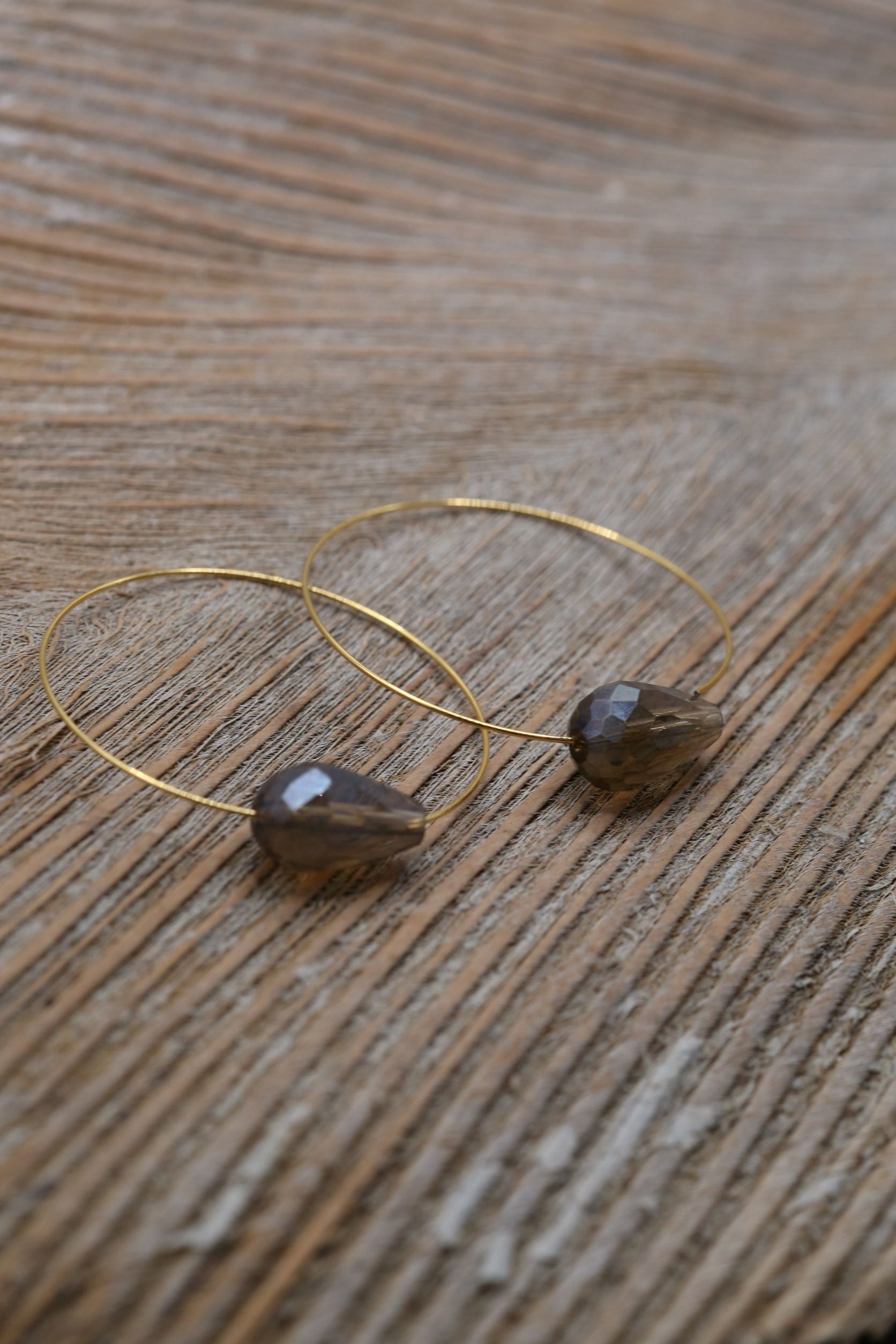 Smoky Crystal Hoops