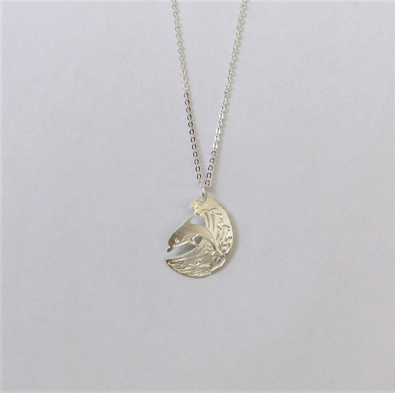 Wave Riding Dolphin Necklace